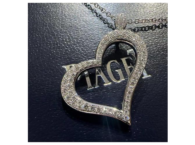 Collana Piaget Earl HEART in oro bianco 18K e diamanti Argento - vista 7