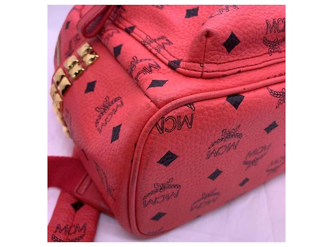 Borsa a spalla MCM in pelle rossa Rosso - vista 2