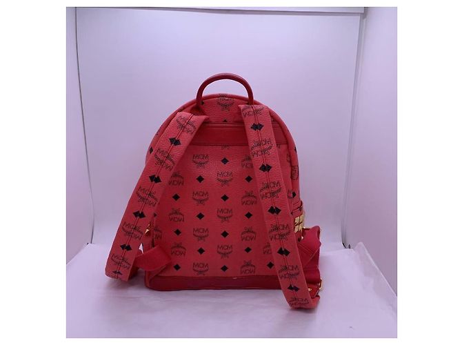 Borsa a spalla MCM in pelle rossa Rosso - vista 3
