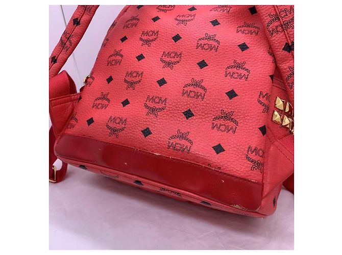 Borsa a spalla MCM in pelle rossa Rosso - vista 5
