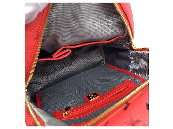 Borsa a spalla MCM in pelle rossa Rosso - vista 7