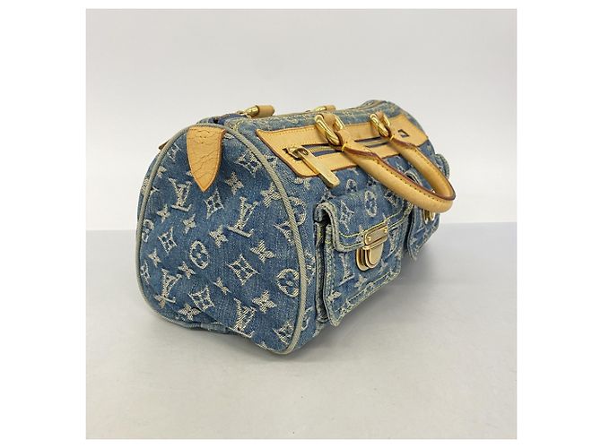 Borsa a mano Neo Speedy in denim Monogram Louis Vuitton Blu - vista 2