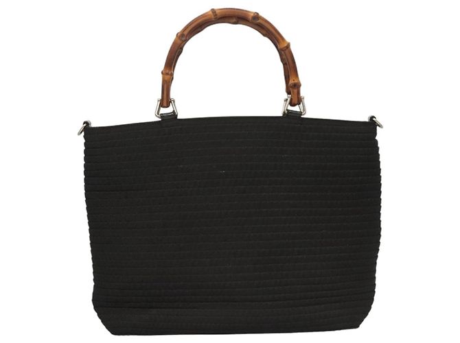 Gucci Bamboo Canvas large Nero - vista 2