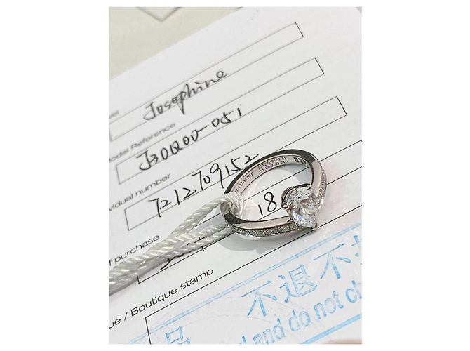 Chaumet White Swan 1-Karat Tropfen-Diamantring Größe 51 Silber - Ansicht 8