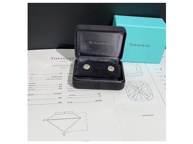 Orecchini Tiffany & Co Soleste diamanti gialli taglio quadrato 0,7 ct Argento - vista 5