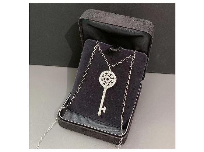 Portachiavi Tiffany & Co Girasole Diamanti Platino Argento - vista 2