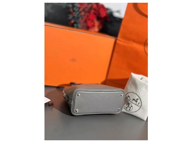 Borsa a mano Hermès Mini Bolide Rain Cloud Grigio Argento in pelle - vista 2