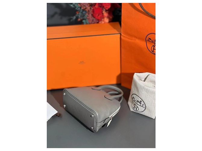 Borsa a mano Hermès Mini Bolide Rain Cloud Grigio Argento in pelle - vista 5
