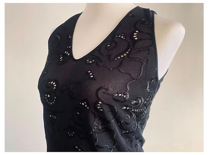 Wunderschönes elegantes Top GIORGIO ARMANI schwarz mit Spitze-Effekt - Ansicht 5