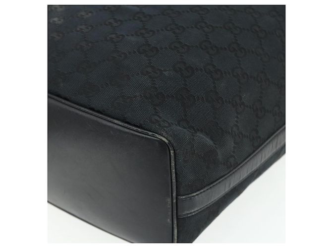 Borsa a Spalla GG Canvas Gucci Nero Oro 001 4287 Auth ep14135 D'oro - vista 10