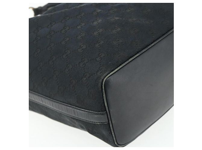 Borsa a Spalla GG Canvas Gucci Nero Oro 001 4287 Auth ep14135 D'oro - vista 13