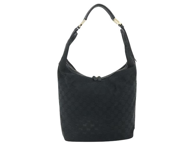 Borsa a Spalla GG Canvas Gucci Nero Oro 001 4287 Auth ep14135 D'oro - vista 2
