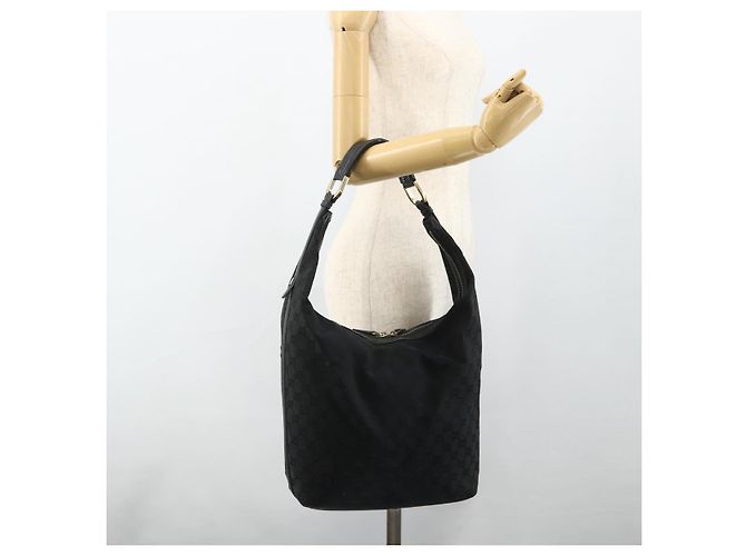 Borsa a Spalla GG Canvas Gucci Nero Oro 001 4287 Auth ep14135 D'oro - vista 22