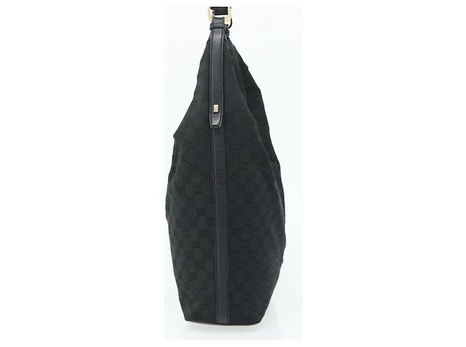Borsa a Spalla GG Canvas Gucci Nero Oro 001 4287 Auth ep14135 D'oro - vista 5