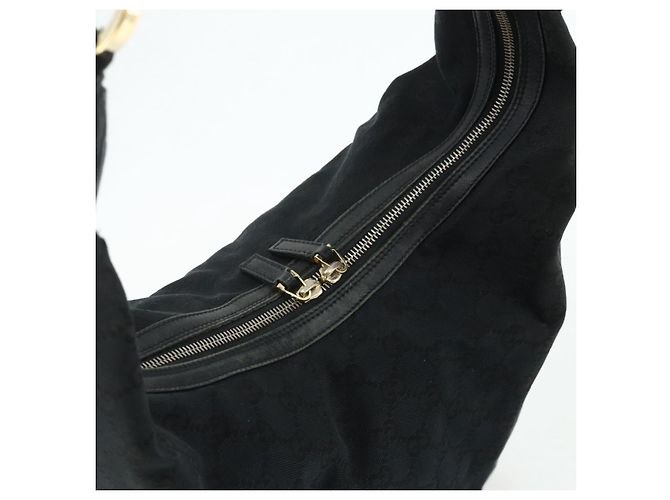 Borsa a Spalla GG Canvas Gucci Nero Oro 001 4287 Auth ep14135 D'oro - vista 6