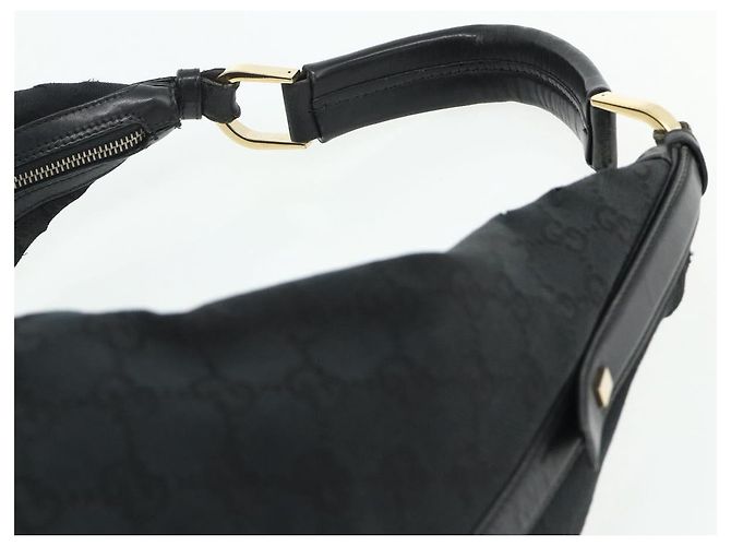 Borsa a Spalla GG Canvas Gucci Nero Oro 001 4287 Auth ep14135 D'oro - vista 8
