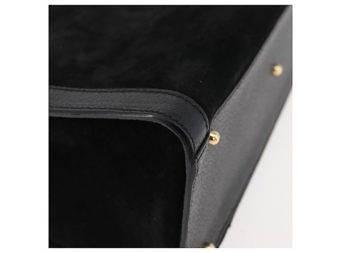 Borsa a Mano GUCCI Bamboo Camoscio Nero Oro 002 0260 Auth ep14225 D'oro - vista 10