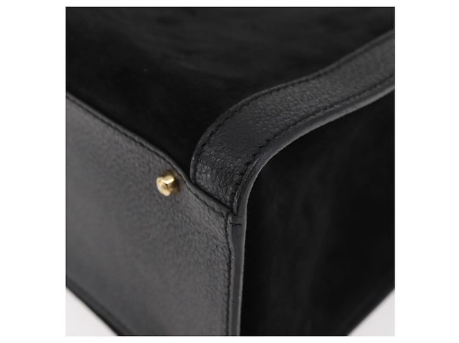 Borsa a Mano GUCCI Bamboo Camoscio Nero Oro 002 0260 Auth ep14225 D'oro - vista 11