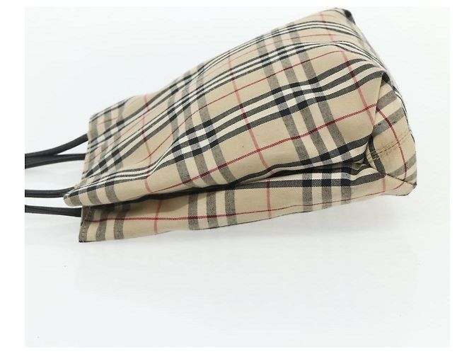 Hermès HERMES Bolso de Mano Burberry Nova Check de Lona 2 Piezas Beige Negro Auth BA12351 - vista 4