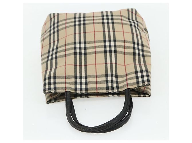 Hermès HERMES Bolso de Mano Burberry Nova Check de Lona 2 Piezas Beige Negro Auth BA12351 - vista 5