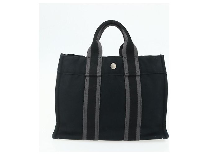 Hermès HERMES Bolso de Mano Burberry Nova Check de Lona 2 Piezas Beige Negro Auth BA12351 - vista 8