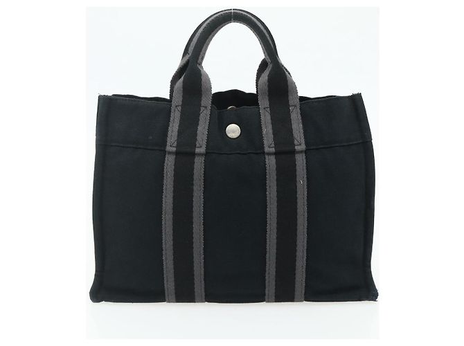 Hermès HERMES Bolso de Mano Burberry Nova Check de Lona 2 Piezas Beige Negro Auth BA12351 - vista 9