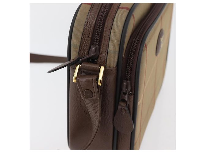 Borsa a Spalla Burberrys Nova Check in Tela Beige Oro Auth ep14427A D'oro - vista 10