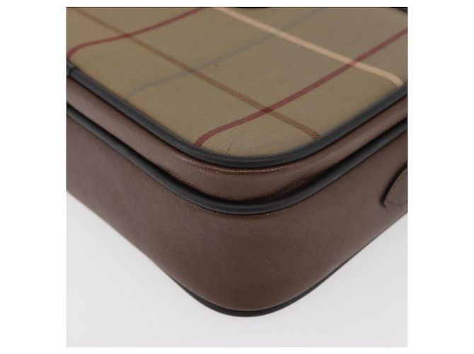 Borsa a Spalla Burberrys Nova Check in Tela Beige Oro Auth ep14427A D'oro - vista 14