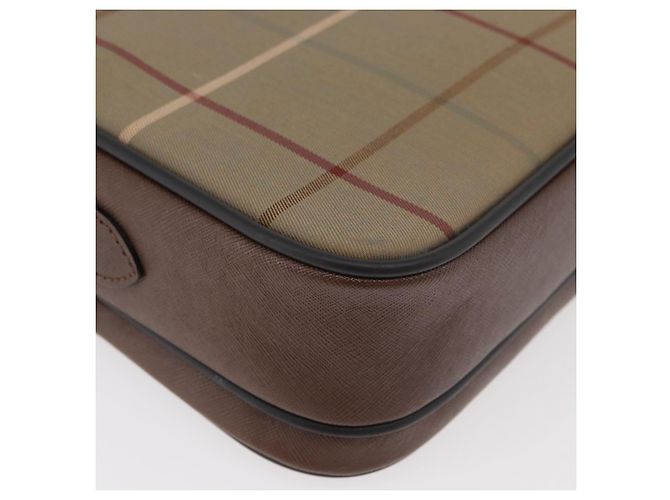 Borsa a Spalla Burberrys Nova Check in Tela Beige Oro Auth ep14427A D'oro - vista 15