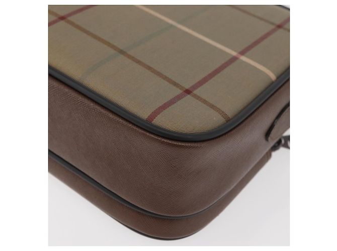 Borsa a Spalla Burberrys Nova Check in Tela Beige Oro Auth ep14427A D'oro - vista 16