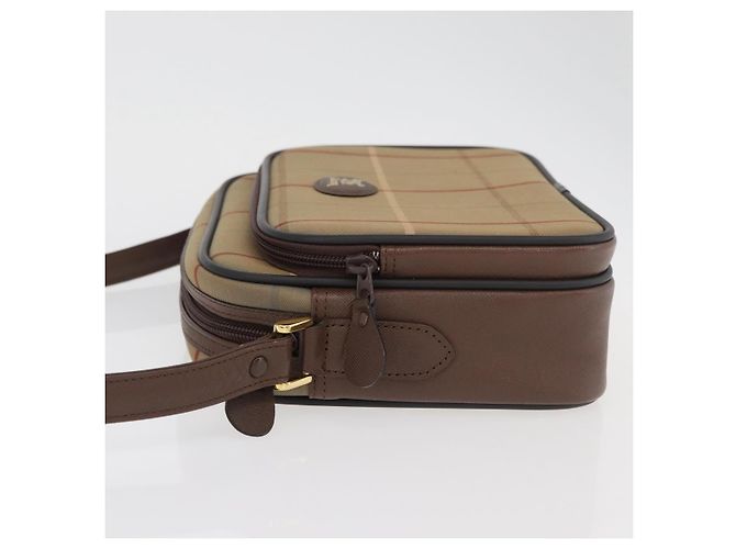 Borsa a Spalla Burberrys Nova Check in Tela Beige Oro Auth ep14427A D'oro - vista 4