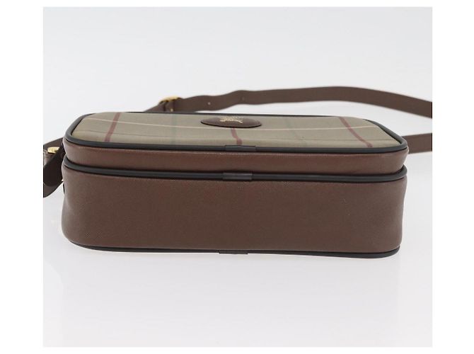 Borsa a Spalla Burberrys Nova Check in Tela Beige Oro Auth ep14427A D'oro - vista 5