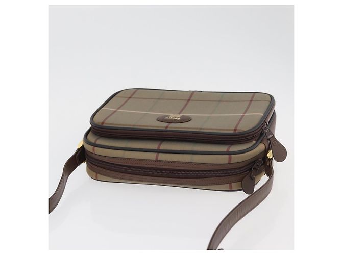 Borsa a Spalla Burberrys Nova Check in Tela Beige Oro Auth ep14427A D'oro - vista 6