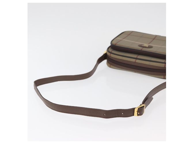 Borsa a Spalla Burberrys Nova Check in Tela Beige Oro Auth ep14427A D'oro - vista 7