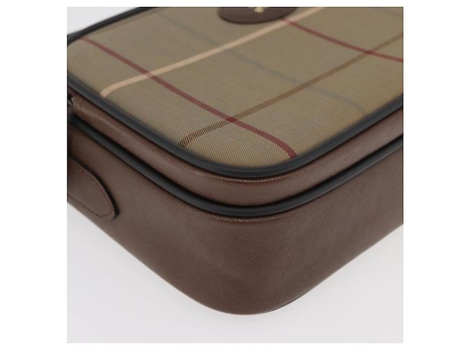 Borsa a Spalla Burberrys Nova Check in Tela Beige Oro Auth ep14427A D'oro - vista 9