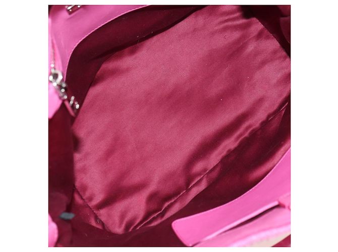 Borsa a mano in pelle matelassé Miu Miu con cristalli 2 in 1 Rosa Argento RN0896 Auth am11397M - vista 10