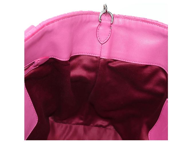 Borsa a mano in pelle matelassé Miu Miu con cristalli 2 in 1 Rosa Argento RN0896 Auth am11397M - vista 24