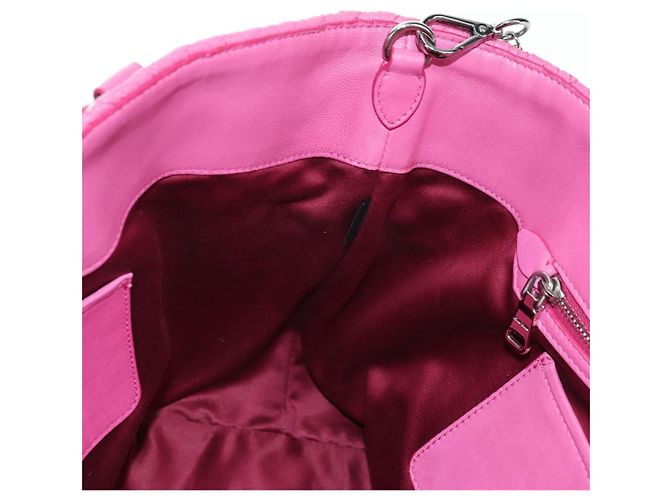 Borsa a mano in pelle matelassé Miu Miu con cristalli 2 in 1 Rosa Argento RN0896 Auth am11397M - vista 25