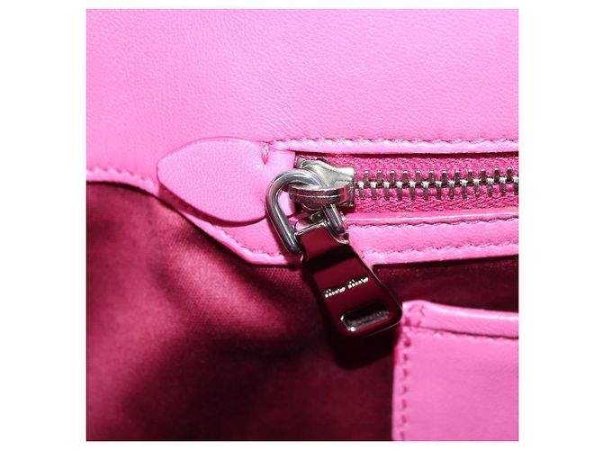 Borsa a mano in pelle matelassé Miu Miu con cristalli 2 in 1 Rosa Argento RN0896 Auth am11397M - vista 27