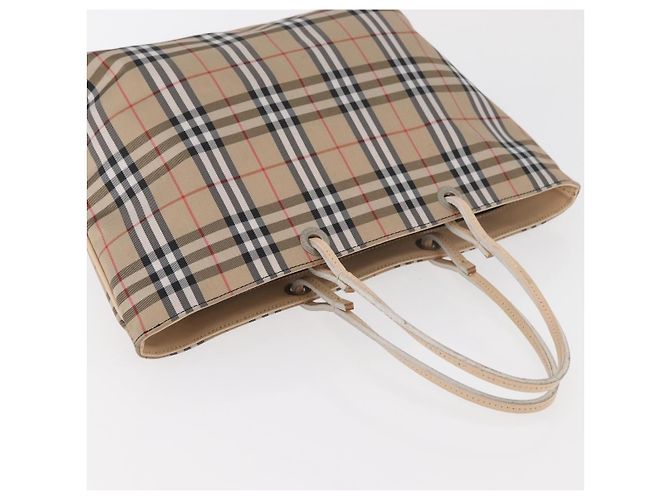 Burberry Nova Check Handtasche aus Nylon Beige Silber Authentisch ep14441A - Ansicht 6