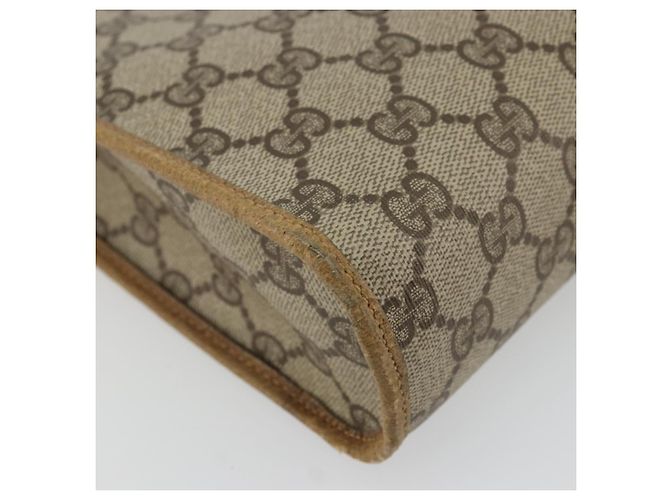 GUCCI GG Supreme Clutch Bag PVC Beige Oro 97 01 036 Auth 176652 D'oro - vista 11
