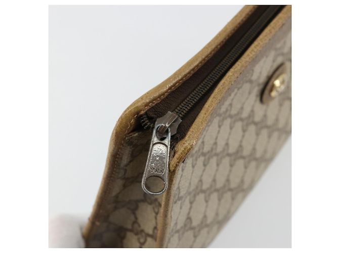 GUCCI GG Supreme Clutch Bag PVC Beige Oro 97 01 036 Auth 176652 D'oro - vista 13