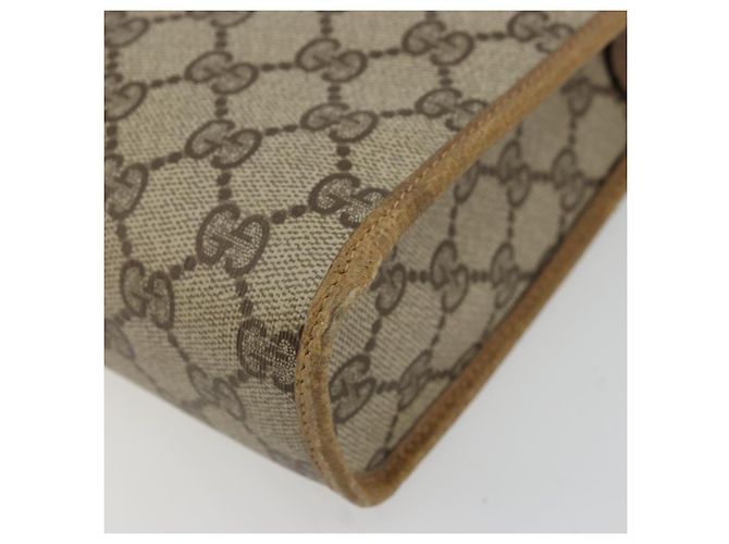GUCCI GG Supreme Clutch Bag PVC Beige Oro 97 01 036 Auth 176652 D'oro - vista 8