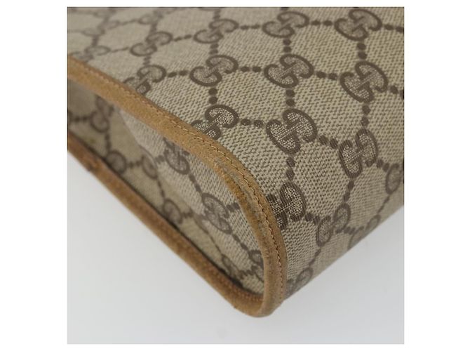 GUCCI GG Supreme Clutch Bag PVC Beige Oro 97 01 036 Auth 176652 D'oro - vista 9