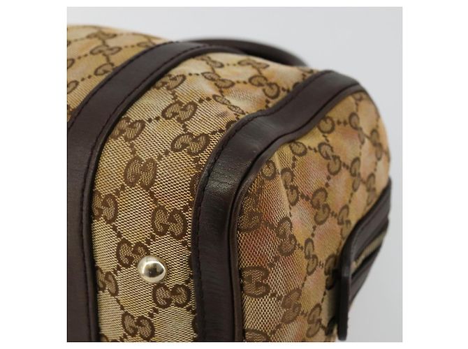 Borsa Boston Mini GG Canvas Gucci Beige Oro 269876 Auth 175892 D'oro - vista 10