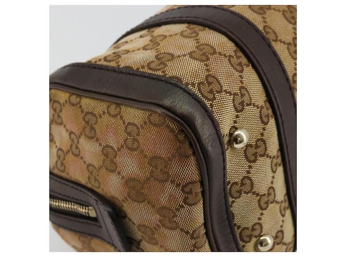 Borsa Boston Mini GG Canvas Gucci Beige Oro 269876 Auth 175892 D'oro - vista 13