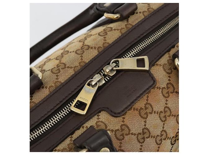 Borsa Boston Mini GG Canvas Gucci Beige Oro 269876 Auth 175892 D'oro - vista 15