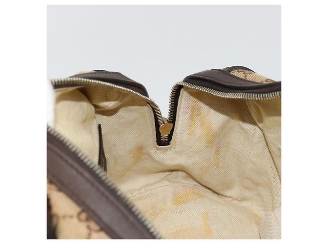 Borsa Boston Mini GG Canvas Gucci Beige Oro 269876 Auth 175892 D'oro - vista 18