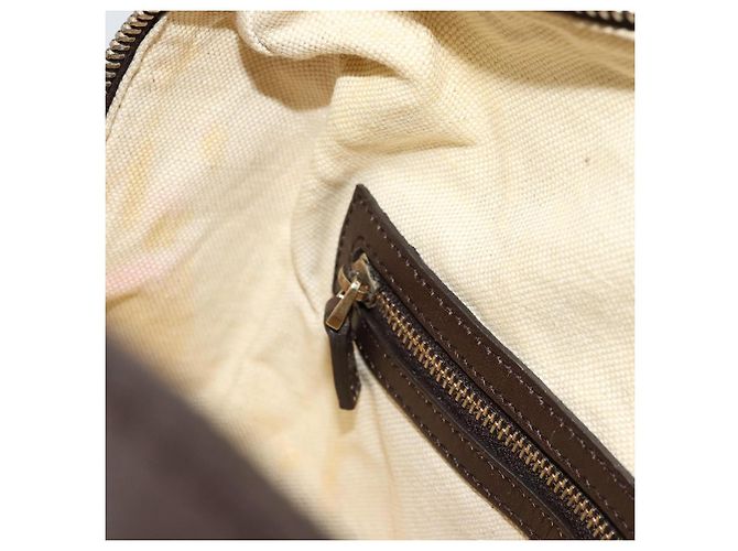 Borsa Boston Mini GG Canvas Gucci Beige Oro 269876 Auth 175892 D'oro - vista 20