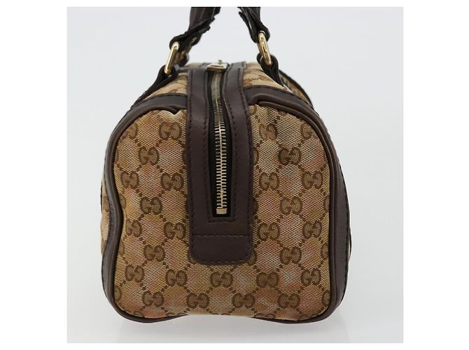 Borsa Boston Mini GG Canvas Gucci Beige Oro 269876 Auth 175892 D'oro - vista 4